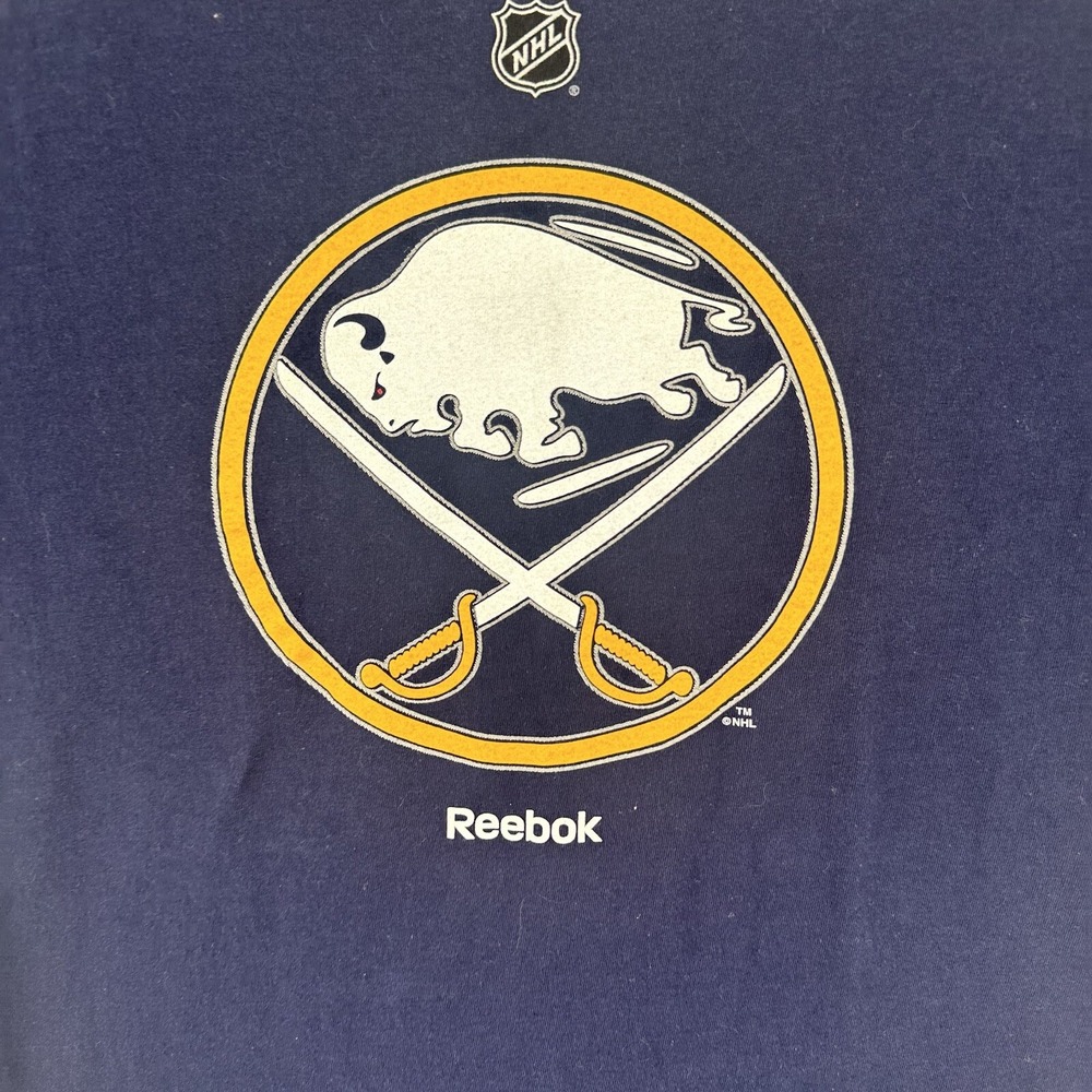 Buffalo Sabres Reebok Men's Short Sleeve T Shirt - Size medium Blue Cotton - Picture 3 of 7